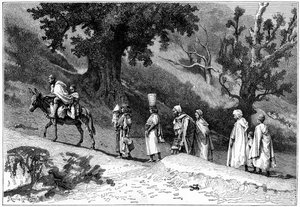 Kabyle familjegrupp som reser, Algeriet, c1890