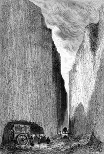 Vägen skär genom den gula jorden, Kina, c1890.