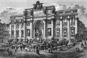 Fontänen i Trevi, Italien, 1800-talet.