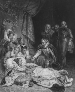 Drottning Elizabeths död (gravyr) av Hippolyte Delaroche