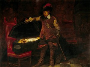 Cromwell framför Charles I Stuarts kista (1649). Oliver Cromwell (1599-1658) införde rättegången mot kungen av England, som dömdes och dömdes den 9 februari