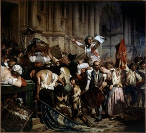 Franska revolutionen: "Bastiljens erövrare framför Hotel de Ville i Paris 1789" av Hippolyte Delaroche (1797-1856) 1839