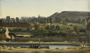 Saint Louis Hospital och Buttes-Chaumont, Paris, ca 1830 (olja på duk) av Hippolyte Adam