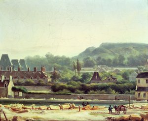 Hopital Saint-Louis och Buttes-Chaumont 1830 av Hippolyte Adam
