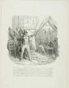 Kom in, mina damer och herrar, inuti ser du den berömda litografenantoccini-familjen ... Frontispiece för "Album of 1824"