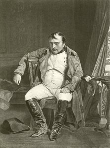 Abdiktion, Napoleon vid Fontainbleau (gravyr) av Hippolyte Delaroche
