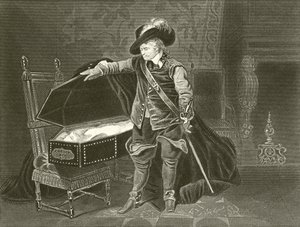 Cromwell tittar på Charles I:s döda kropp av Hippolyte Delaroche