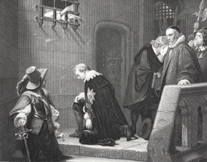 Lord Strafford på väg till avrättning, graverad av A.H. Payne av Hippolyte Delaroche
