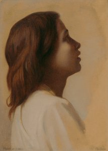 Studie av ett spädbarn, en ängels huvud av Hippolyte Flandrin