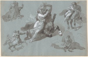 Nessus och Dejanira i fyra poser, och den döende Nessus av Hippolyte Lalaisse