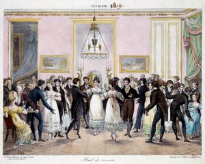 Societebal i Paris i butiken med kritor Conte, place du palais royal i februari 1819 Litografi av Hippolyte Lecomte (1781-1857) 1819. Paris, Musee Carnavalet av Hippolyte Lecomte
