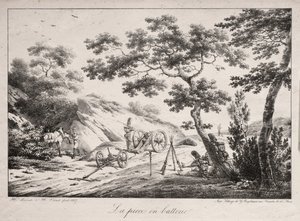 Canon redo att skjuta, 1817. av Hippolyte Lecomte