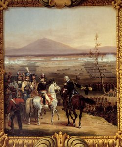Passagen av Tagliamento framför Valvasone leder av Bonaparte den 16 mars 1797: den italienska landsbygden 1796-1797: passagen av floden Tagliamento där marekalen Jean Mathieu Philibert Serurier (1742-1819) deltog i Napoleon Bon