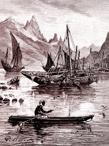Röda havet ( Egyptens sida ) av Hippolyte Leon Benett
