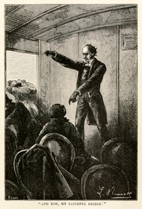 Och du, min trogna vän., från Jorden runt på åttio dagar av Jules Verne (1828-1905) graverad av Louis, 1873 av Hippolyte Leon after Benett