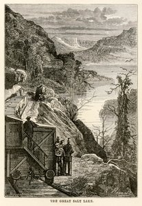Den stora saltsjön, från hela världen på åttio dagar av Jules Verne (1828-1905) graverad av Prévost, 1873