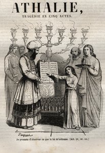 Athalie-tragedi av Jean Racine i fem akter - gravering i "" Oeuvres de Jean Racine"" illustrerad av Pauquet och notis av Emile de La Bedolliere - 1851 av Hippolyte Louis Pauquet