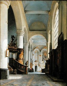 Interiör av kyrkan St. Denis, Saint-Omer, 1835
