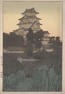 Himeji slott (träsnitt) av Hiroshi Yoshida