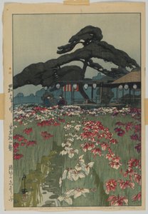 Iris Garden i Horikiri, från serien, Twelve Scenes of Tokyo, Showa era av Hiroshi Yoshida