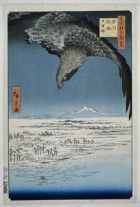 Jumantsubo-slätten vid Susaki nära Fukagawa Fukagawa Susaki Jumantsubo (titel på objekt) Hundra kända vyer av Edo (serietitel) Meisho Edo hyakkei (serietitel på objekt)