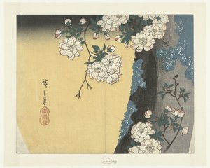 Mossig stam och körsbärsblommor av Hiroshige (I) , Utagawa