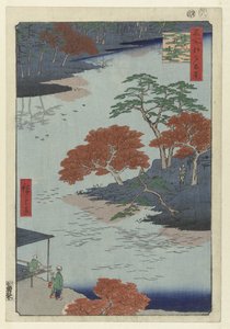Tempelområdet för Akiba-helgedomen i Ukiji Ukiji Akiba no keidai (titel på objekt) Hundra kända ansikten på Edo (serietitel) Meisho Edo hyakkei (serietitel på objekt) av Hiroshige (I) , Utagawa
