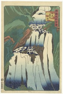 Kirifuri vattenfall i Nikko Nikko Kirifuri no taki (titel på objekt) Hundra kända ansikten i provinserna (serietitel) Shokoku meisho hyakkei (serietitel på objekt) av Hiroshige (II) , Utagawa