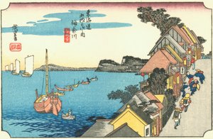 Kanagawa - Yokohama som det såg ut under Tokugawa-eran.