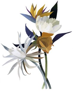 En imaginär blomma med vit bas. av Hiroyuki Izutsu