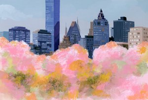New York och körsbärsblommor, 2016, av Hiroyuki Izutsu