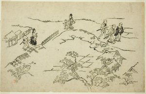Emon Hill, från serien "The Appearance of Yoshiwara (Yoshiwara no tei)" av Hishikawa Moronobu
