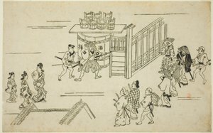 Entré till Ageyacho, från serien "The Appearance of Yoshiwara (Yoshiwara no tei)" av Hishikawa Moronobu
