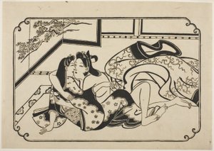 Flirtande älskare av Hishikawa Moronobu