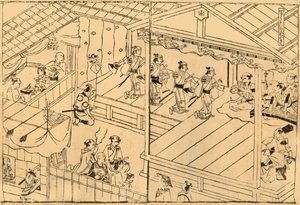 Kabuki-föreställning i Shijo-flodbädden, 1658, 1924.