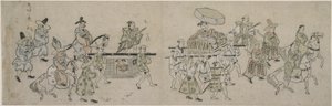 Koreanska ambassadparaden av Hishikawa Moronobu