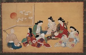 Musikaliskt sällskap av Hishikawa Moronobu