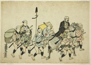 Procession av en Daimyo av Hishikawa Moronobu