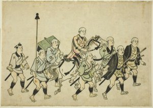 Procession av en Daimyo av Hishikawa Moronobu