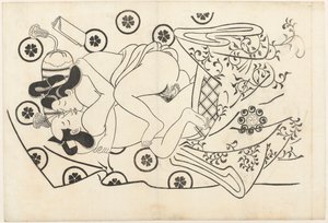 Erotisk show av Hishikawa Moroshige (attributed to)