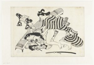Erotisk show av Hishikawa Moroshige (attributed to)