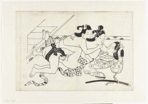 Erotisk show av Hishikawa Moroshige (attributed to)