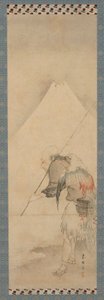 Fiskaren Hakuryo och berget Fuji, Edo-perioden, 1770-1820.