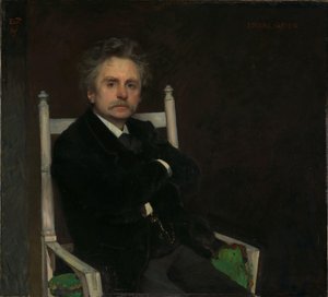 Porträtt av tonsättaren Edvard Grieg av Hjalmer Eilif Emanuel Peterssen