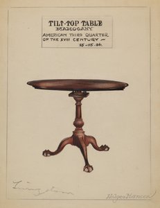 Tilt-top bord, 19351942.