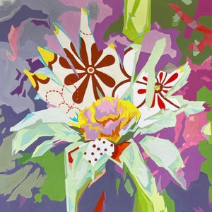 Abstrakt blomma nr 1, 2023 (gouache på papper)