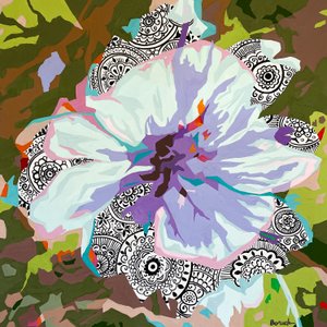 Abstrakt blomma nr 4, 2023 (gouache på papper)