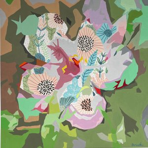Abstrakt blomma nr 5, 2023 (gouache på papper)