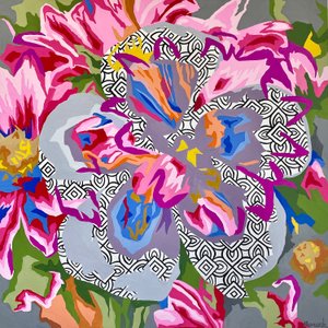 Floral Abstract #8, 2023 (gouache på papper)