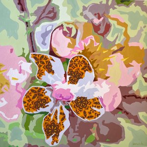 Floral Abstract #9, 2023 (gouache på papper)
